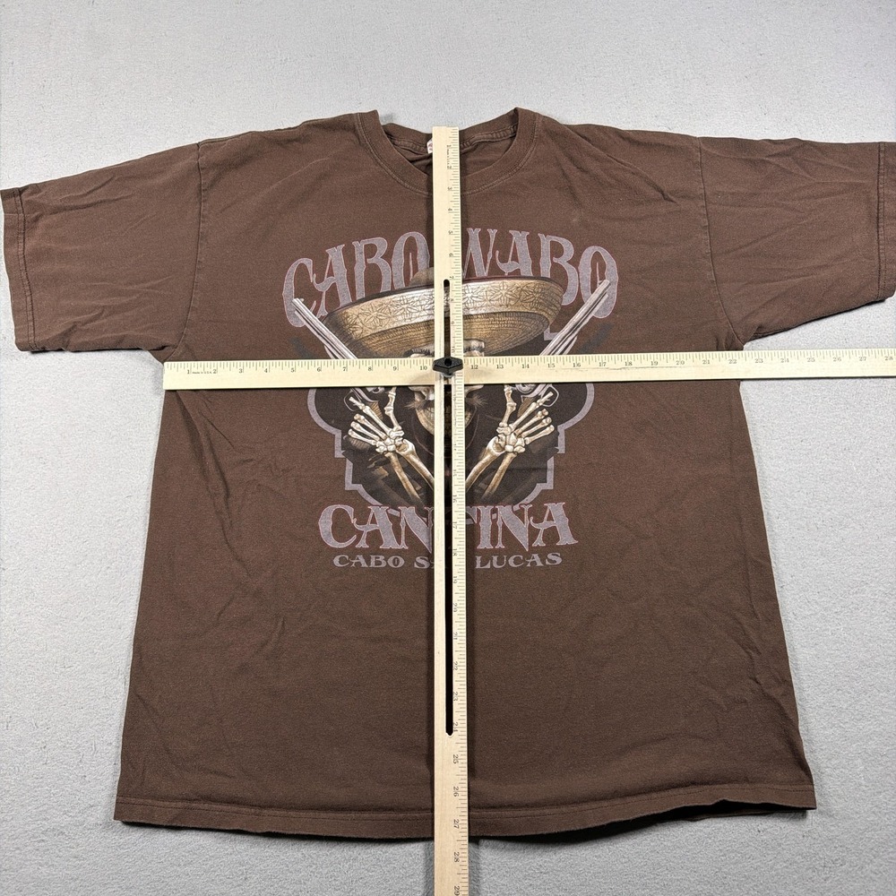 Cabo Wabo Cantina Shirt Men XL Brown Skull Skeleton Sammy Haggar Bar Vintage Y2K - Picture 4 of 9